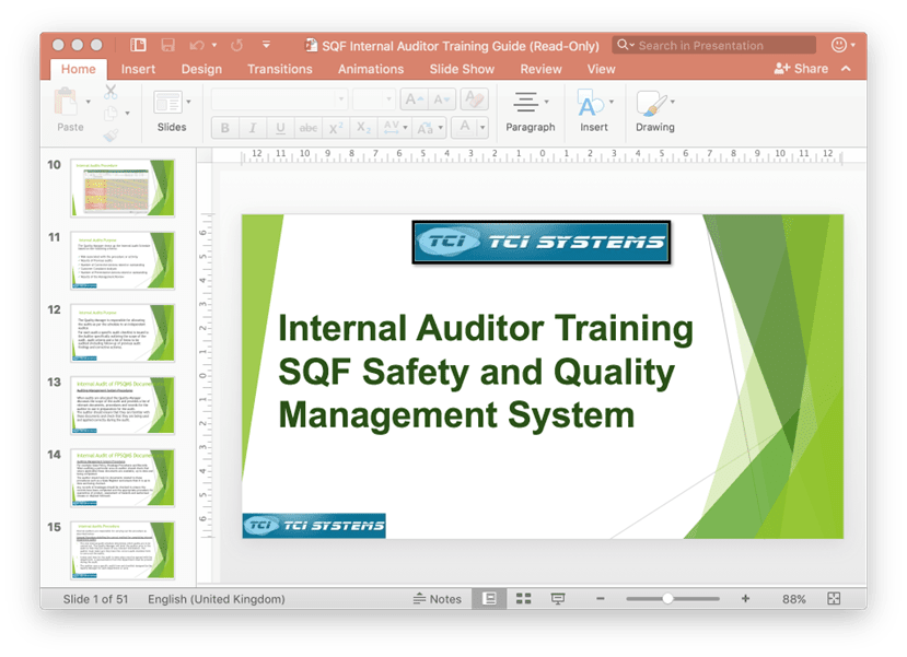 SQF Internal Auditor Training Guide